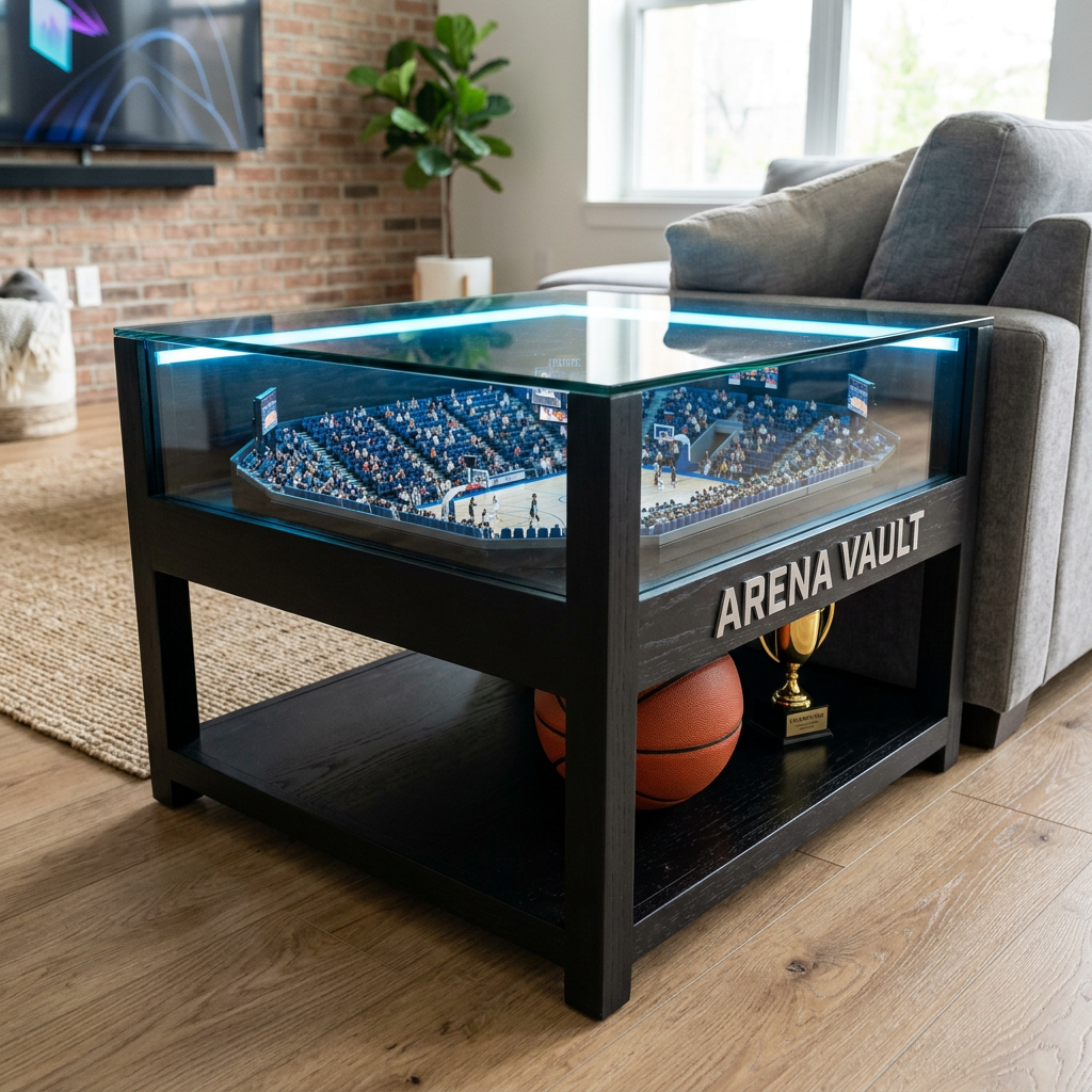 NBA Arena LED Table – side view with shelf